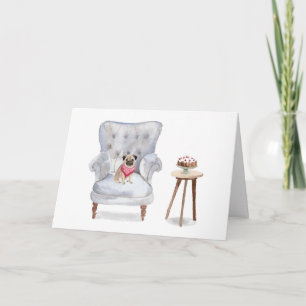Pug Dog Birthday Greeting Card Cute