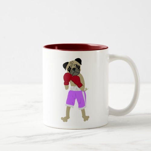 Pug Dog Boxing Gloves Boxer Two_Tone Coffee Mug