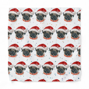 Pug Dog Breed Christmas Stars Bandana
