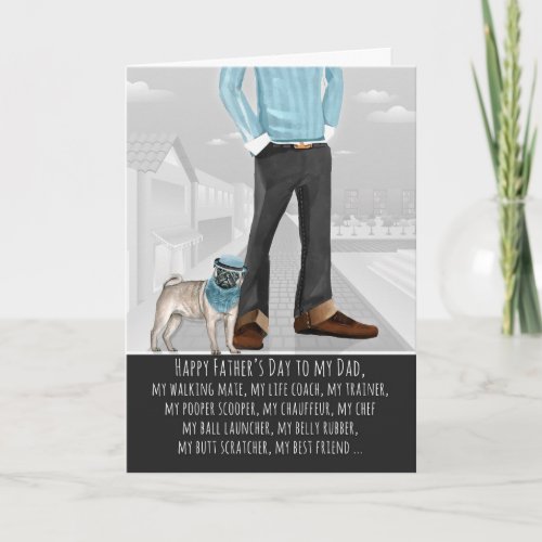Pug Dog Breed from the Dog Fathers Day Card