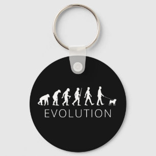 Pug dog breed Owner Evolution Keychain