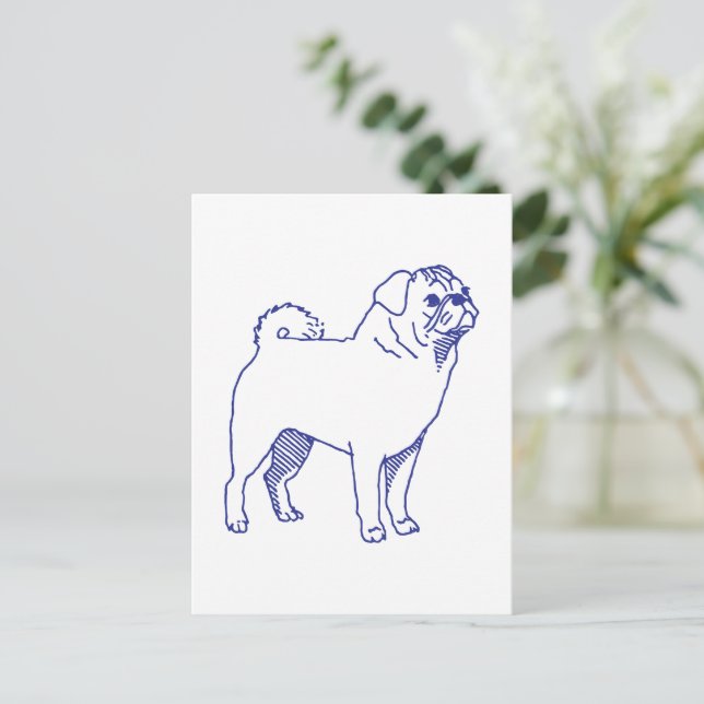 Pug Dog Breed Postcard (Standing Front)