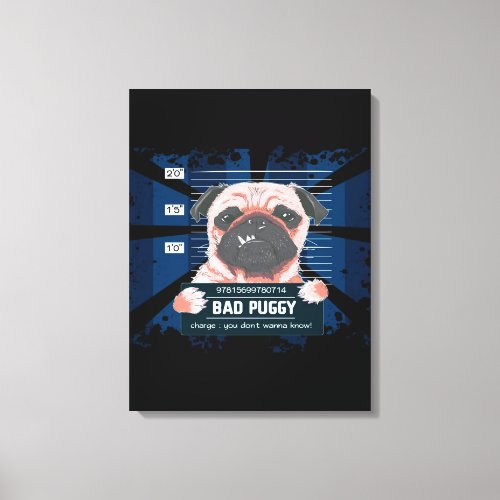  pug dog canvas print