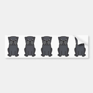 Pug Dog Cartoon Bumper Sticker