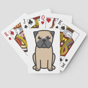 Pug Dog Cartoon Poker Cards