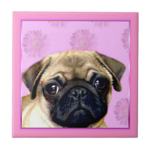 Pug dog ceramic tile