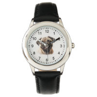 Pug Dog Charismas gift Cofee Watch