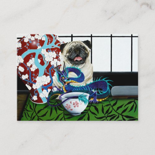 Pug Dog Chinese Dragon Business Card
