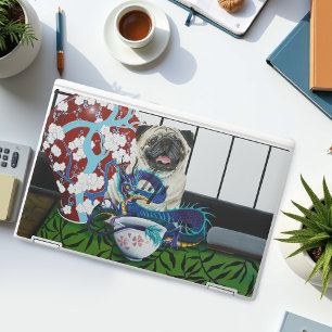 Pug Dog Chinese Dragon HP Laptop Skin