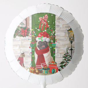 Pug Dog Christmas  Balloon