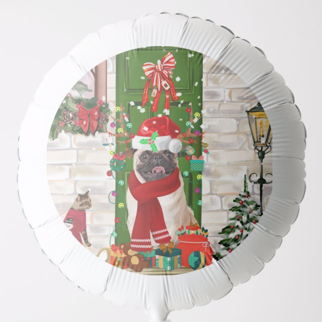 Pug Dog Christmas  Balloon (Front)
