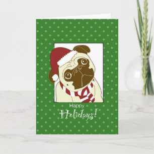 Pug Dog Christmas Humorous, Funny Holiday Card