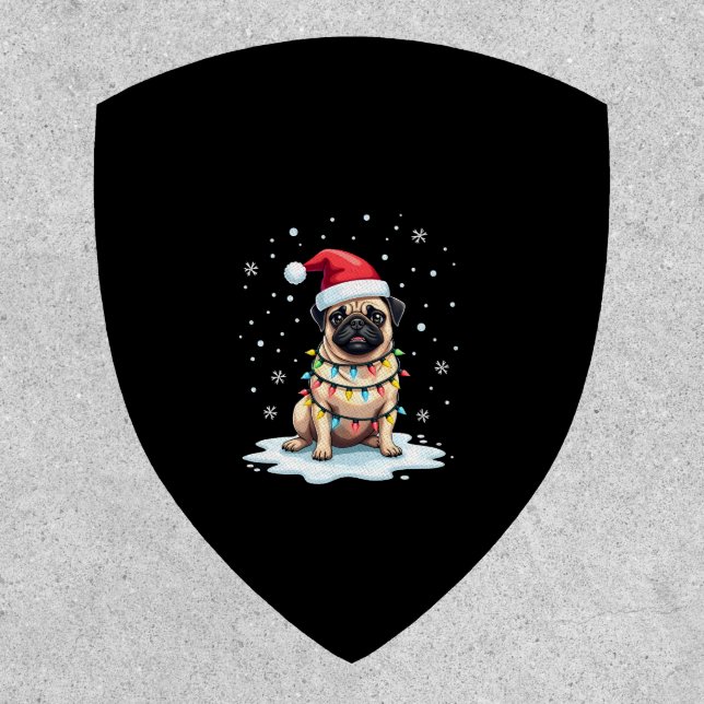 Pug Dog Christmas Men Women (1) Patch (Front)