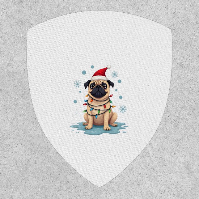 Pug Dog Christmas Men Women (1) Patch (Front)