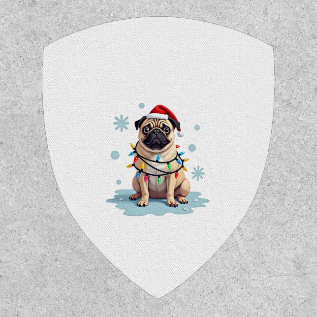 Pug Dog Christmas Men Women (2) Patch (Front)
