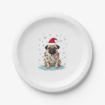 Pug Dog Christmas Men Women (3) Paper Plates