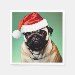 Pug Dog Christmas Napkins