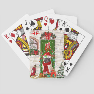 Pug Dog Christmas  Poker Cards