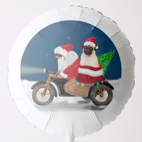 Pug Dog Christmas Santa Claus  Balloon