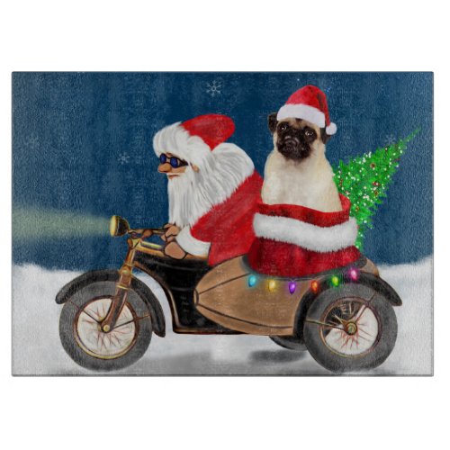 Pug Dog Christmas Santa Claus  Cutting Board