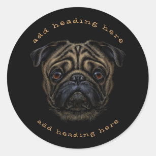 Pug Dog Classic Round Sticker
