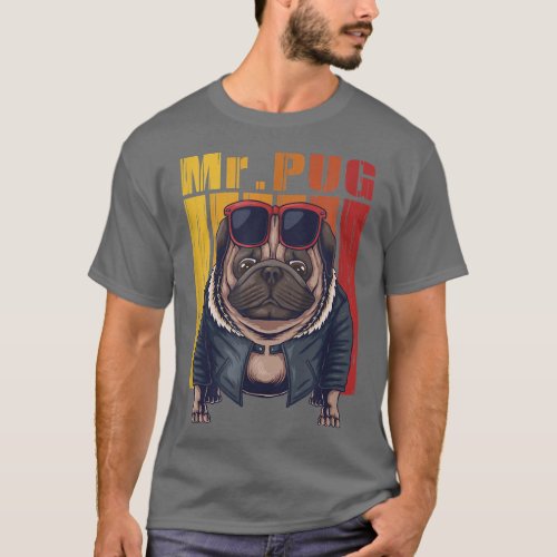 pug dog cool vector illustration  T_Shirt
