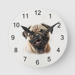 Pug Dog Custom Photo Personalized wall clock