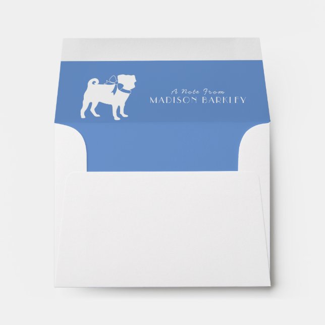 Pug Dog Cute Envelope (Back (Bottom))