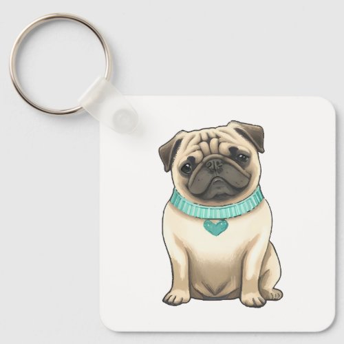 Pug dog cute keyring keychain gift keychain