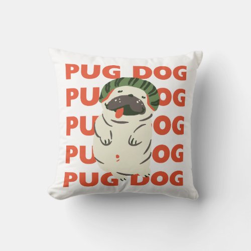 Pug Dog Cute Pillow