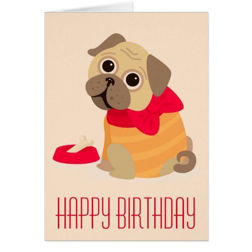 Pug dog Cute pug Happy Birthday