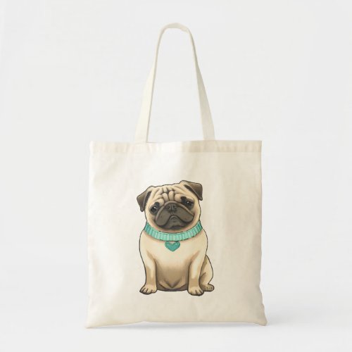 Pug dog cute tote bag
