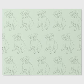 Pug Dog Decorated Wrapping Paper