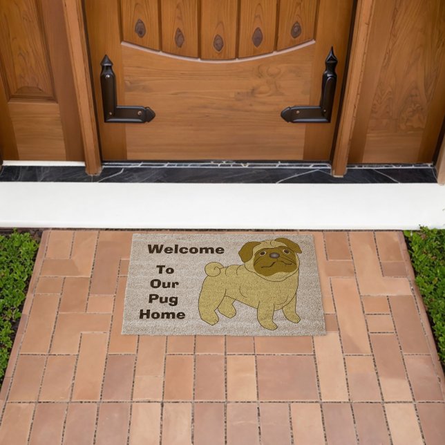 Pug Dog Design Fiber Doormat (Insitu (Outdoor))