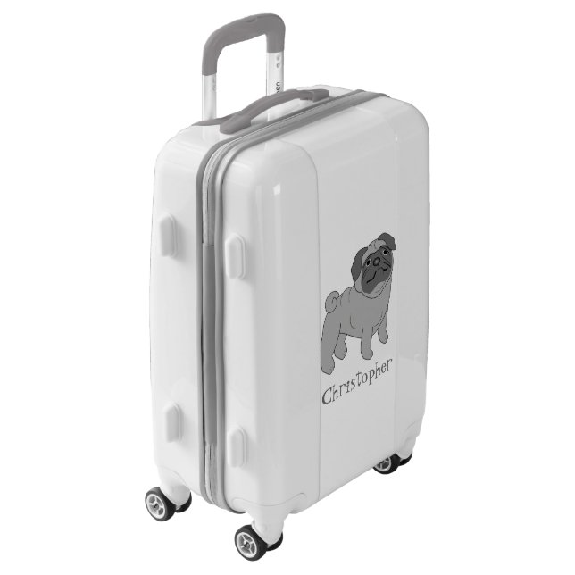 Pug Dog Design Personalised Luggage (Rotated Left)