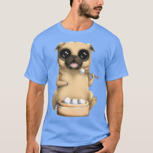 Pug Dog Dim Sum Dumpling Cute Asian Chinese Food T_Shirt