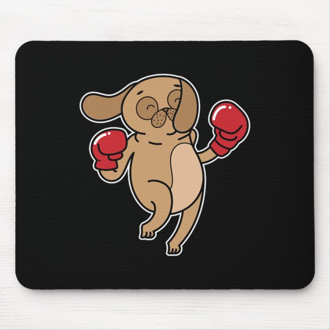 Pug Dog Does Boxing  Mouse Pad (Front)