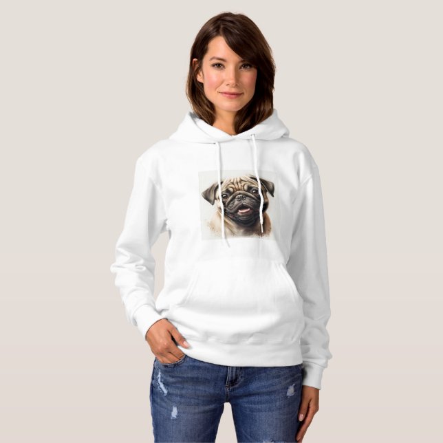 Pug Dog Dog Lover Best Dog Mom Ever Wifey gift Hoodie (Front Full)