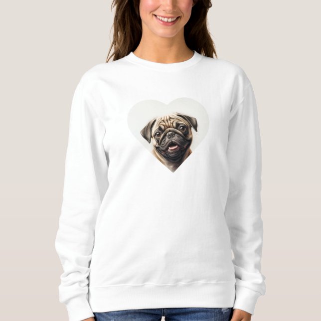 Pug Dog Dog Lover Best Dog Mom Ever Wifey gift Sweatshirt (Front)