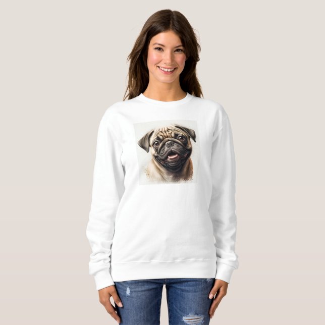 Pug Dog Dog Lover Best Dog Mom Ever Wifey gift Sweatshirt (Front Full)