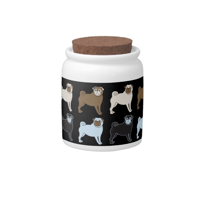 PUG Dog Doggy Treat Jar (Front)