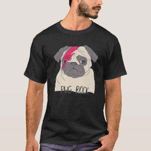 Pug Dog Doodle Puppy Music Rock And Roll Women Gir T-Shirt
