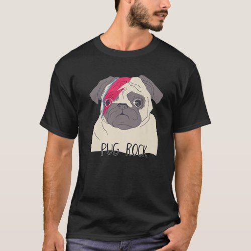 Pug Dog Doodle Puppy Music Rock And Roll Women Gir T_Shirt