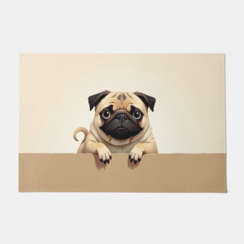 Pug Dog Doormat Art