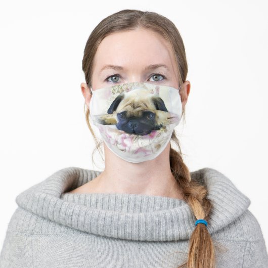 Pug dog face mask cover (Worn)