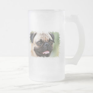 Pug Dog Frosted Beer Mug