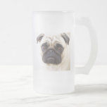 Pug Dog Frosted Beer Mug