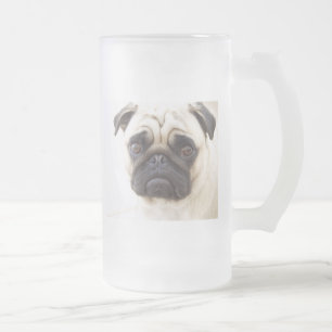 Pug Dog Frosted Beer Mug