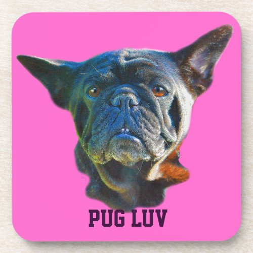 Pug Dog Funny Pet_lover Art Gift Coaster