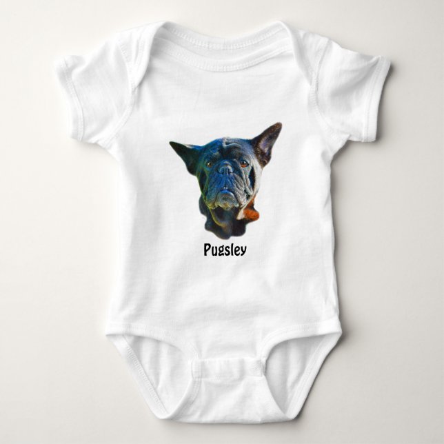 Pug Dog Funny Pet-lover Baby Gift Baby Bodysuit (Front)